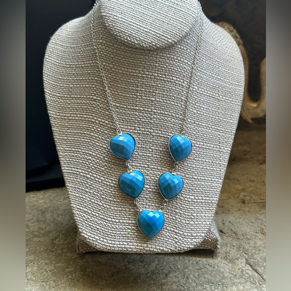 Silver Turquoise Heart Necklace
